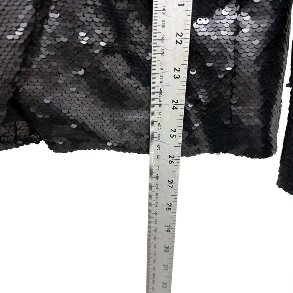 L'Agence Kenzie Double-Breasted Sequin Blazer Black‎ Jacket Size Medium